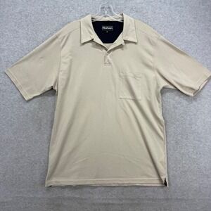 Rohan Jersey Polo Plus Shirt Mens XL Beige Short Sleeve Moisture Control Hiking